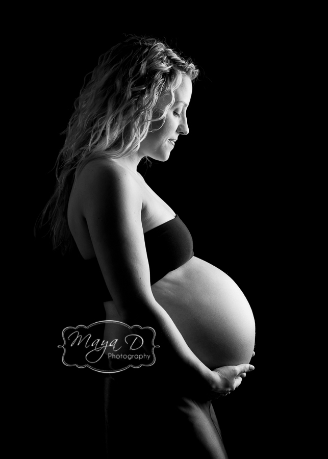 pregnant black and white picture