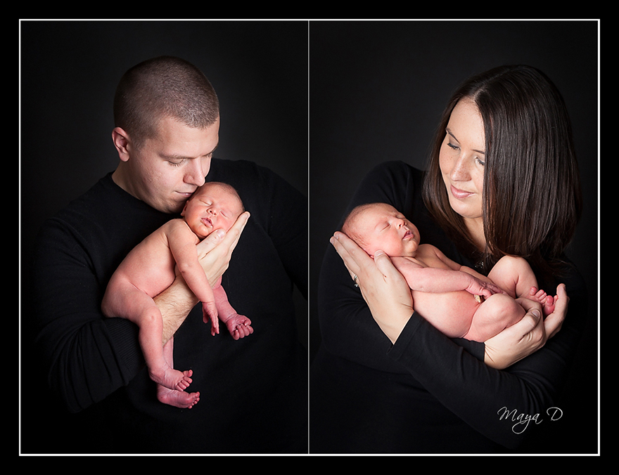 family portrait with newborn girl